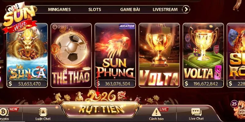 Rút tiền Sunwin nhanh gọn ổn định