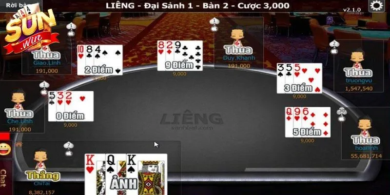 Trong game, giá trị các bộ bài sẽ quyết định chiến thắng 